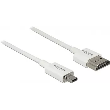 HDMI kabelis DeLOCK 85148 0,5 m Tips A uz Tipu D Balts