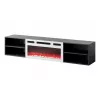 RTV skapis POLO 180x33x39 melns + kamīns balts