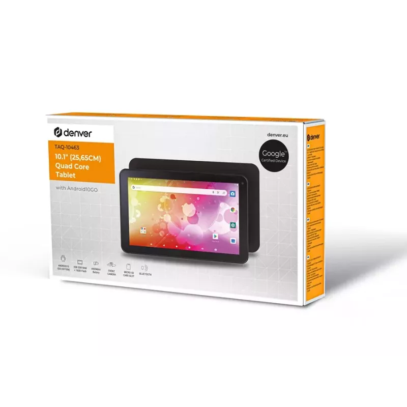 Planšetdators Denver TAQ-10463 10,1 collas četrkodolu 2 GB RAM 16 GB atmiņa Android 10 GO
