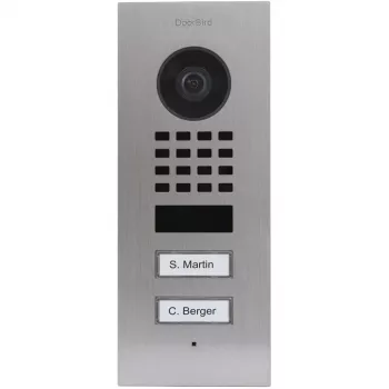 Video durvju telefons DoorBird D1102V V2A nerūsējošais tērauds ar 2 izsaukuma pogām