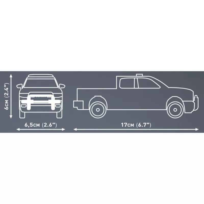 Konstrukcijas rotaļlieta Cobi RAM 1500 Police 24608 2-vienā modelis, ķieģeļu komplekts, pārveidojama konstrukcija