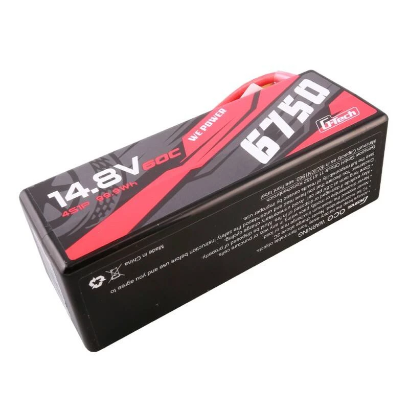 Gens ace G-Tech 6750mAh 14.8V 60C 4S1P 14# XT90 Akumulators