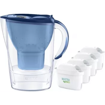 Ūdens filtra krūze BRITA Marella XL, krūzes filtrs ar MAXTRA kasetnēm, 3,5 l tvertne, 2 l filtrēta ūdens ietilpība, zila