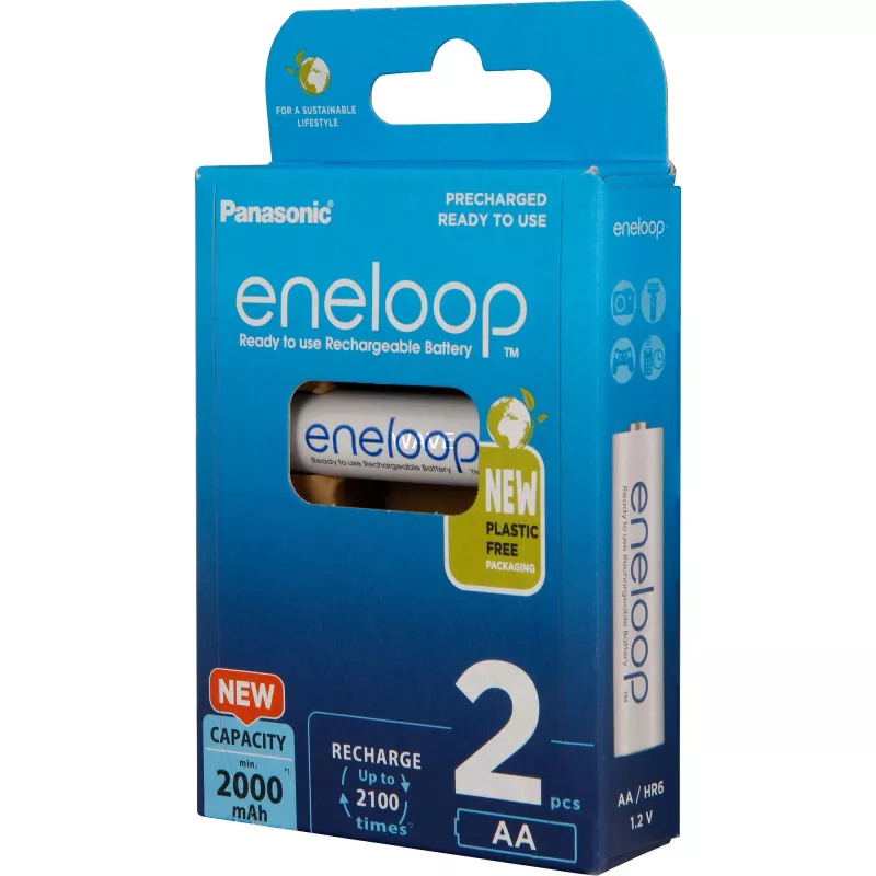 Uzlādējamās baterijas PANASONIC ENELOOP AA 2000 mAh 2 gab. (BK-3MCDE/2CP)
