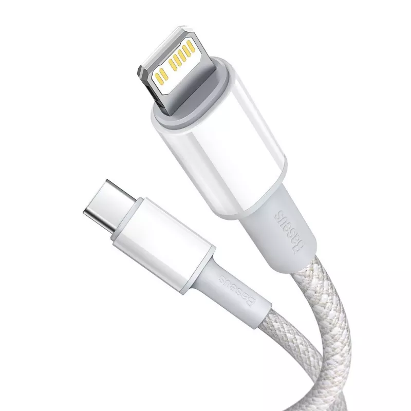 USB-C uz Lightning Baseus augsta blīvuma pīts kabelis, 20W, PD, 2m (balts)