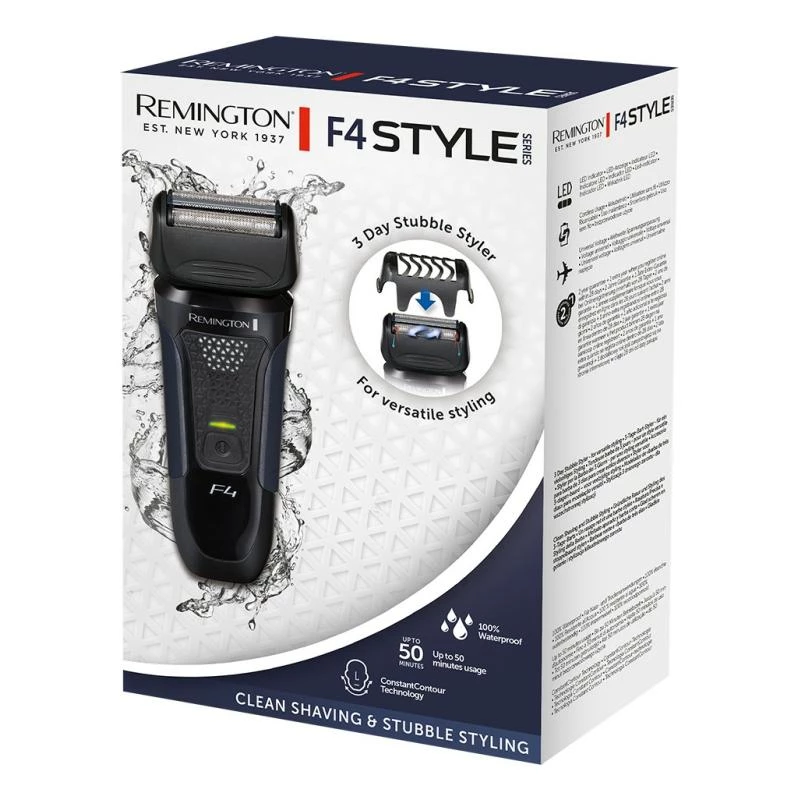 Remington Shaver F4 Style Series Wet & Dry melns zils (F4002)