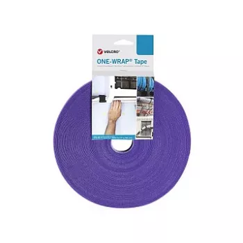 Āķa un cilpas kabeļu lente Velcro 25m x 20mm nepārtraukts rullis — violeta