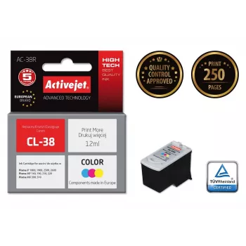 Activejet AC-38R tinte (aizstāj Canon CL-38; Premium; 12 ml; krāsaina)