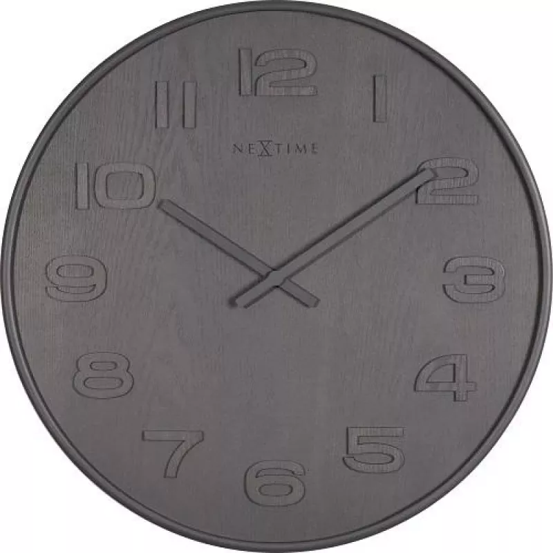 NeXtime klok 3095gs Wood Wood Big, Ø52.8 cm, Siena, Pelēka