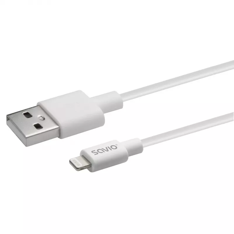 Savio Cl-193 USB kabelis USB 2.0 2 m USB A USB C/Lightning Balts