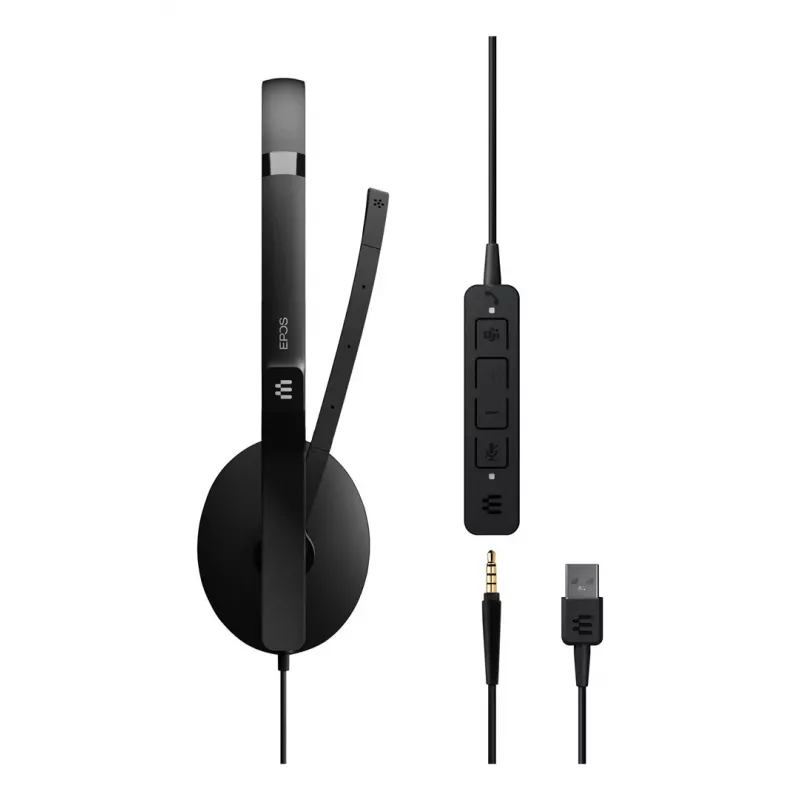 EPOS ADAPT 165T USB II austiņas ar vadu, galvas saite, birojam/zvanu centram, USB Type-A, melnas