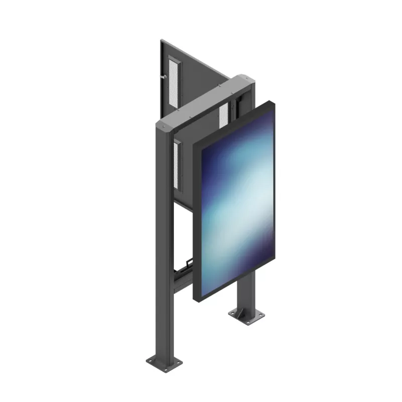Signage Display Enclosure Edbak POK101 Steel Melns Portrait 862x200x1981mm