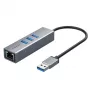 USB 3.0 adapteris extra digital CA913374 — 3 portu USB uz RJ45 centrmezgls, 0,15 m kabelis