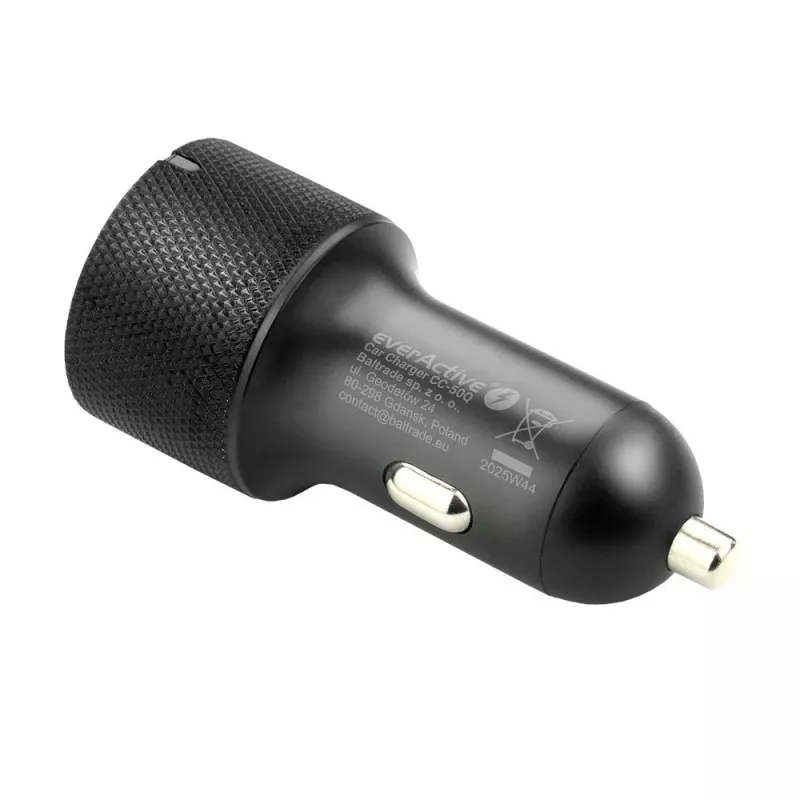 Automašīnas lādētājs everActive CC-50Q QC3.0 75W ar Quick Charge 3.0 atbalstu un USB pieslēgvietām