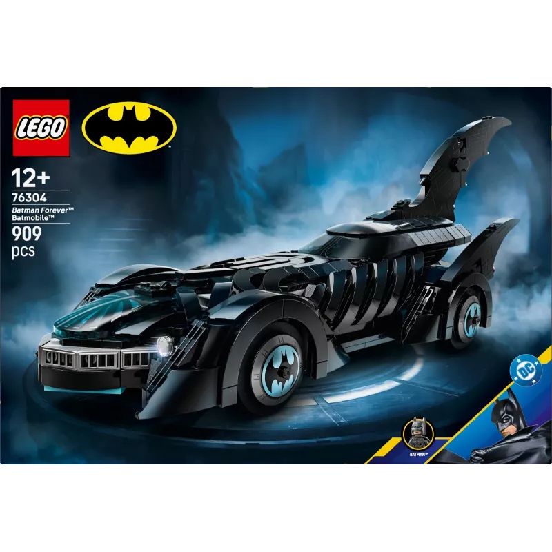 LEGO konstruktors DC Super Heroes Batman Forever Batmobile 76304 — 909 detaļas, 1 minifigūra, ieteicamais vecums 12+