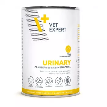 Mitrā suņu barība VETEXPERT Urinary Chicken 400 g — veterinārā mitrā diēta urīnceļu atbalstam, pieaugušiem suņiem, mitrums 80%