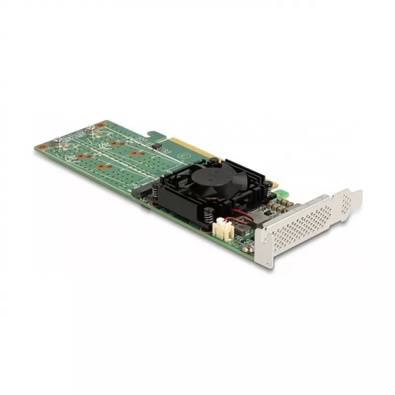 DeLOCK PCI Express x16 karte ar 4 iekšējiem NVMe M.2 Key M slotiem - zema profila formas faktors