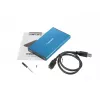 Ārējais HDD/SSD korpuss NATEC Rhino GO 2.5 collu — USB 3.0, SATA III, līdz 4 TB, 9,5 mm, alumīnijs, zils