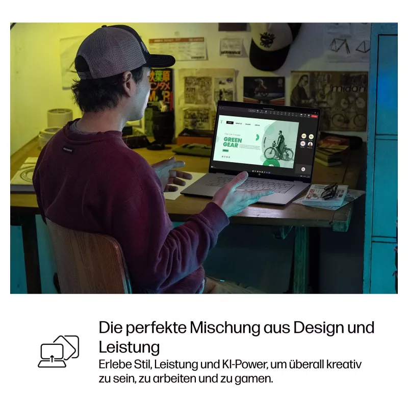 HP OmniBook BZ8L0EA 16 piezīmjdators - 5 GHz 40,6 cm - 1 TB SSD - 32 GB RAM - skārienekrāns - Windows 11 Home (BZ8L0EA#ABD)