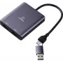 Renkforce RF-6418198 USB-C HDMI Adapter[1x USB-A - 2x] pelēka 4K UHD 15 (RF-6418198)