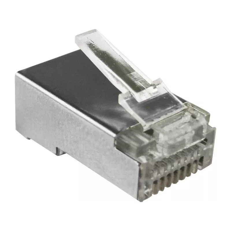 RJ45 STP Cat.5e taisnais kontaktdakša Alantec WT116 iepakojumā pa 100, ekranēts savienotājs 8P8C kabeļiem