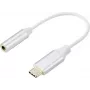 Renkforce RF-6056890 USB-C® / ligzdas adapteris [1x USB-C® - 1x Audio, stereo (3,5 mm ligzda)] Balts Alumīnija spraudnis 0,1 m (RF-6056890)