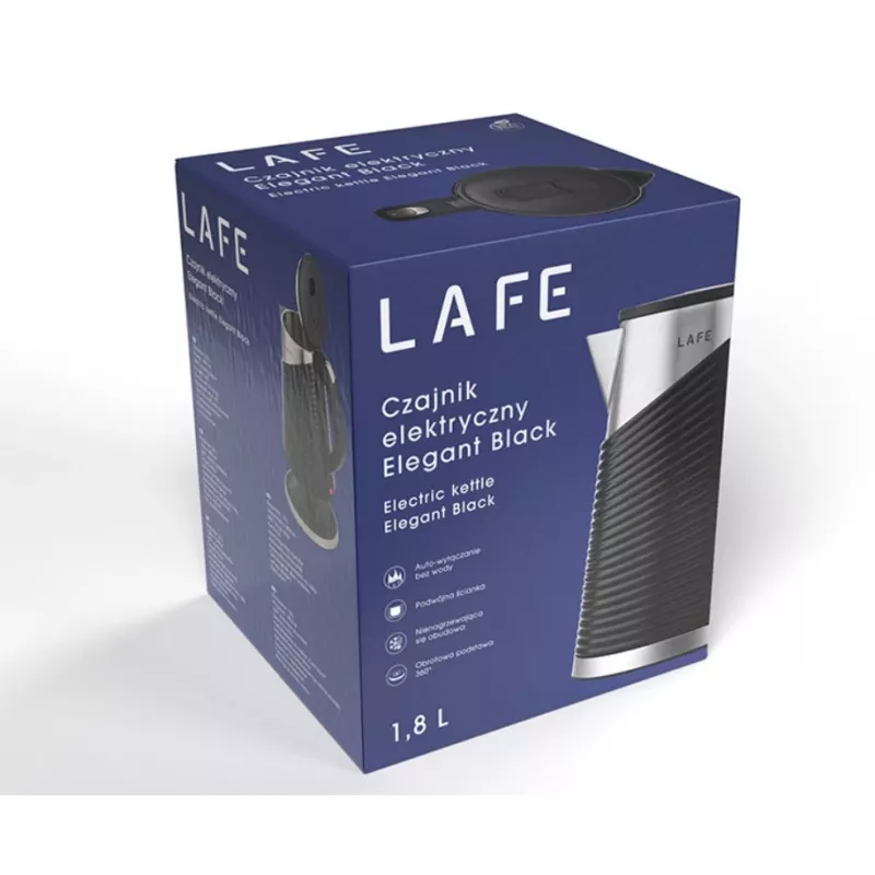 Elektriskā tējkanna LAFE 1,8L 2200W Elegant Melns