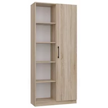 Biroja grāmatu skapis Top e shop RD-80 SONOMA KPL, ozola apdare, 10 plaukti, 800×300×1820 mm, skaidu plātnes rāmis