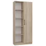 Biroja grāmatu skapis Top e shop RD-80 SONOMA KPL, ozola apdare, 10 plaukti, 800×300×1820 mm, skaidu plātnes rāmis