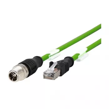 METZ CONNECT - Tīkla kabelis - 8 kontaktu M12-X (V) uz RJ-45 (V) - 2,0 m - Ekranēts - CAT 6a - Ekranēts, bezķēdīgais, vītais - Zaļš (142M2X15020)