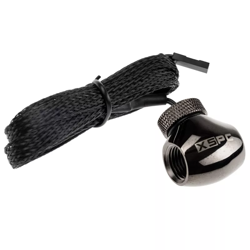 Temperatūras sensors XSPC Inline 10k G1/4 collas — XSPC 10k inline temperatūras zonde, melns hroms