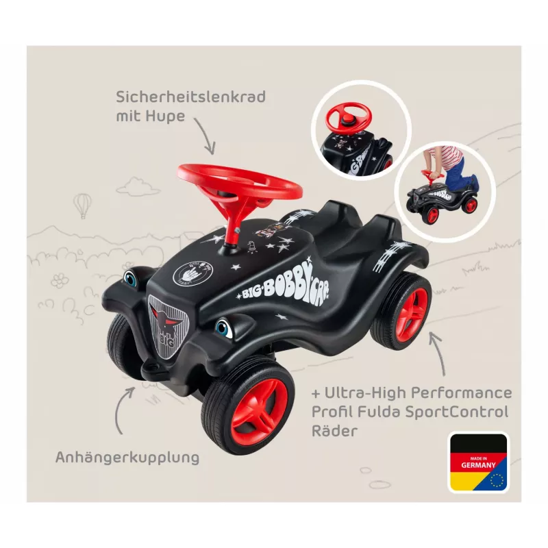 Ride-on toy Simba-Dickie BIG Bobby Car Classic Little Rocker — melns/sarkans, modelis 800056144