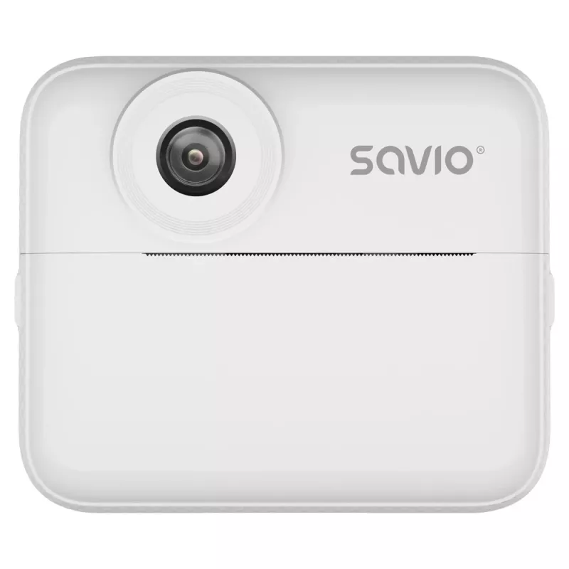 Momentfoto kamera bērniem SAVIO AN-01, balta, 2,4 collu LCD, MicroSDHC līdz 32 GB, USB-C, 1200 mAh akumulators, bez iebūvētas zibspuldzes