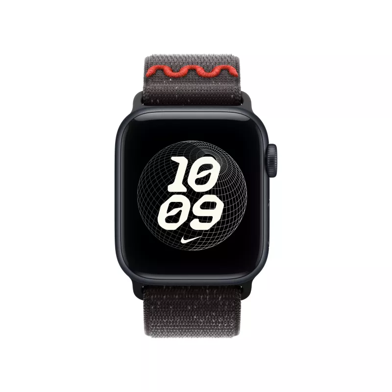 Apple Nike Sport Loop siksniņa melna, neilons, pārstrādāts poliesters, spandekss
