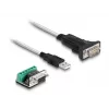DeLOCK 63465 seriālais kabelis melns caurspīdīgs 1,8 m USB Type-A DB-9