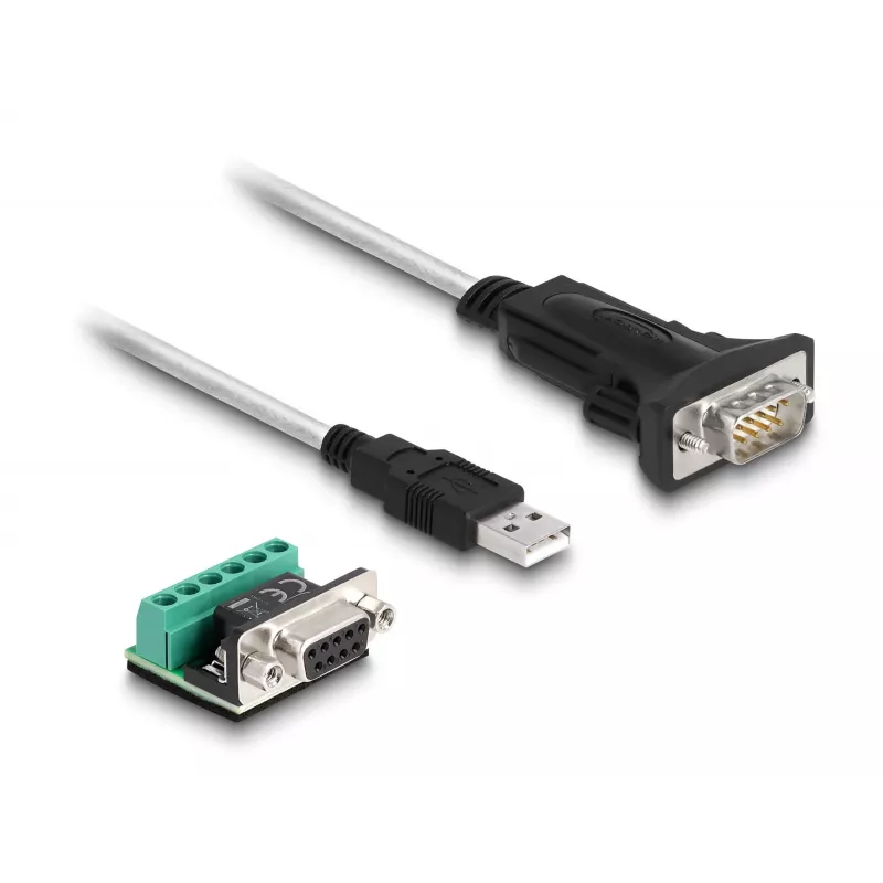 DeLOCK 63465 seriālais kabelis melns caurspīdīgs 1,8 m USB Type-A DB-9