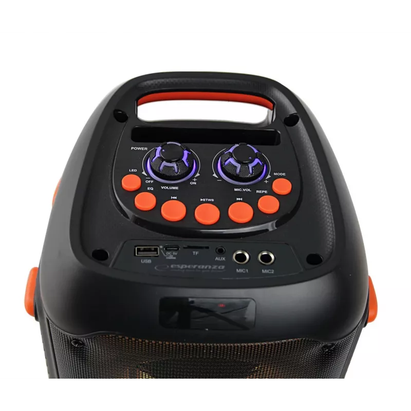 Esperanza EP156 BT FM LED RGB KARAOKE skaļrunis melns 20W