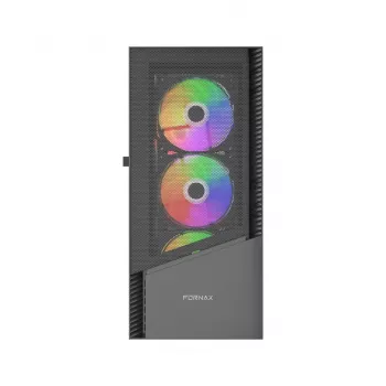 PC Case GEMBIRD Fornax 4300 Midi Tower ATX, rūdīts stikls, 2x3.5 collu nodalījumi, 3x2.5 collu nodalījumi, ARGB ventilatoru atbalsts, USB 3.2 Gen1
