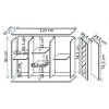 Kumode Cama Meble SOHO 120×41×80 cm – kašmira krāsas fasādes, melns rāmis