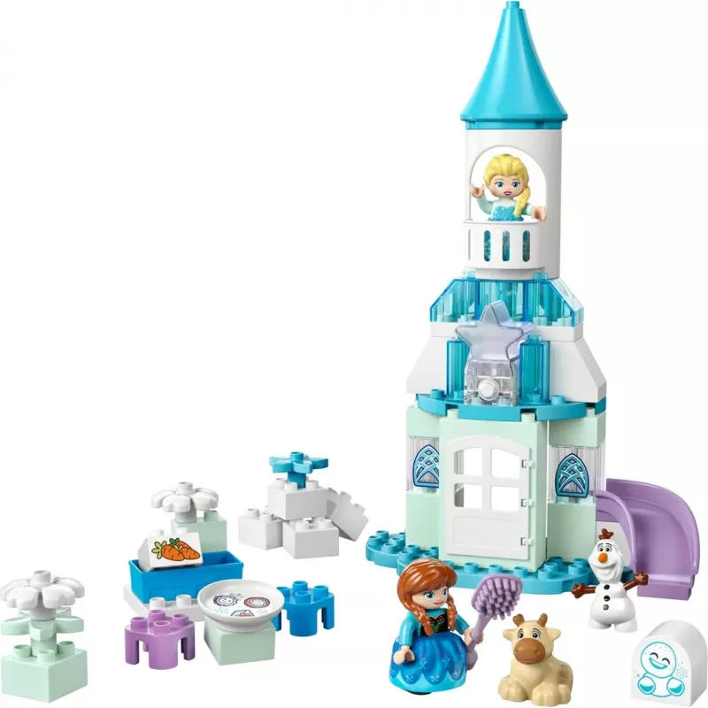 Būvniecības rotaļlieta LEGO DUPLO 10455 Disney Annas un Elsas ledus pils ballīte — DUPLO komplekts, 54 detaļas, 4 minifigūras, vecumam 2+