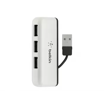 Belkin USB 2.0 4 portu ceļojumu centrmezgls, sudraba, F4U021bt