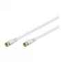 Wentronic Goobay SAT savienojuma kabelis, 100% ekranēts, apzeltīts, balts, 2,5 m — F-spraudnis F-spraudnis (67291)