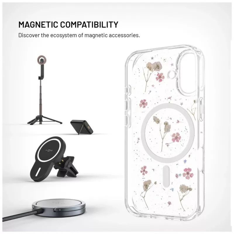 Fiksēts MagBloom | Aizmugurējais vāciņš | Apple | iPhone 17 | TPU | Plūmju rozā