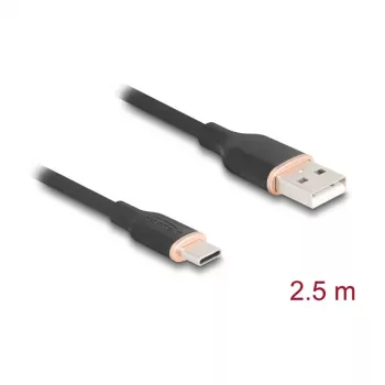 USB kabelis DeLOCK 81227 2.5m USB A USB C melns