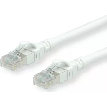 ROLINE - komutācijas kabelis - RJ-45 (V) uz RJ-45 (V) - 30 cm - UTP - CAT 6 - bez halogēna, formēts, vīts - balts (21.15.2946)