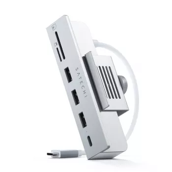 Klēpjdatora dokstacija / pieslēgvietu replikators Satechi ST-UCICHS USB 3.2 Gen 1 Type-C, USB-A pieslēgvietas, SD/MicroSD, sudraba