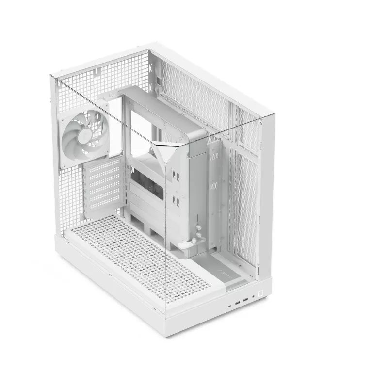 APNX Tower korpuss V2 — balts, rūdīta stikla paneļi x3