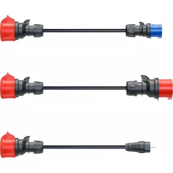 go-e adapteru komplekts Gemini flex 11 kW, 3-daļīgs komplekts (melns, 30 cm)