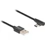 DeLOCK USB 2.0 kabelis, Type-A vīriešu uz USB Type-C vīriešu, leņķisks, 3 m, melns