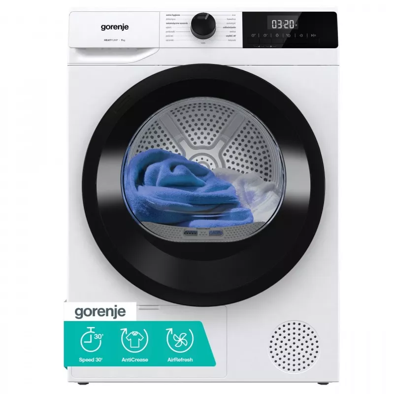 Gorenje G200 D2HNE7D/PL Priekšpuses ielādes veļas žāvētājs 7 kg balts